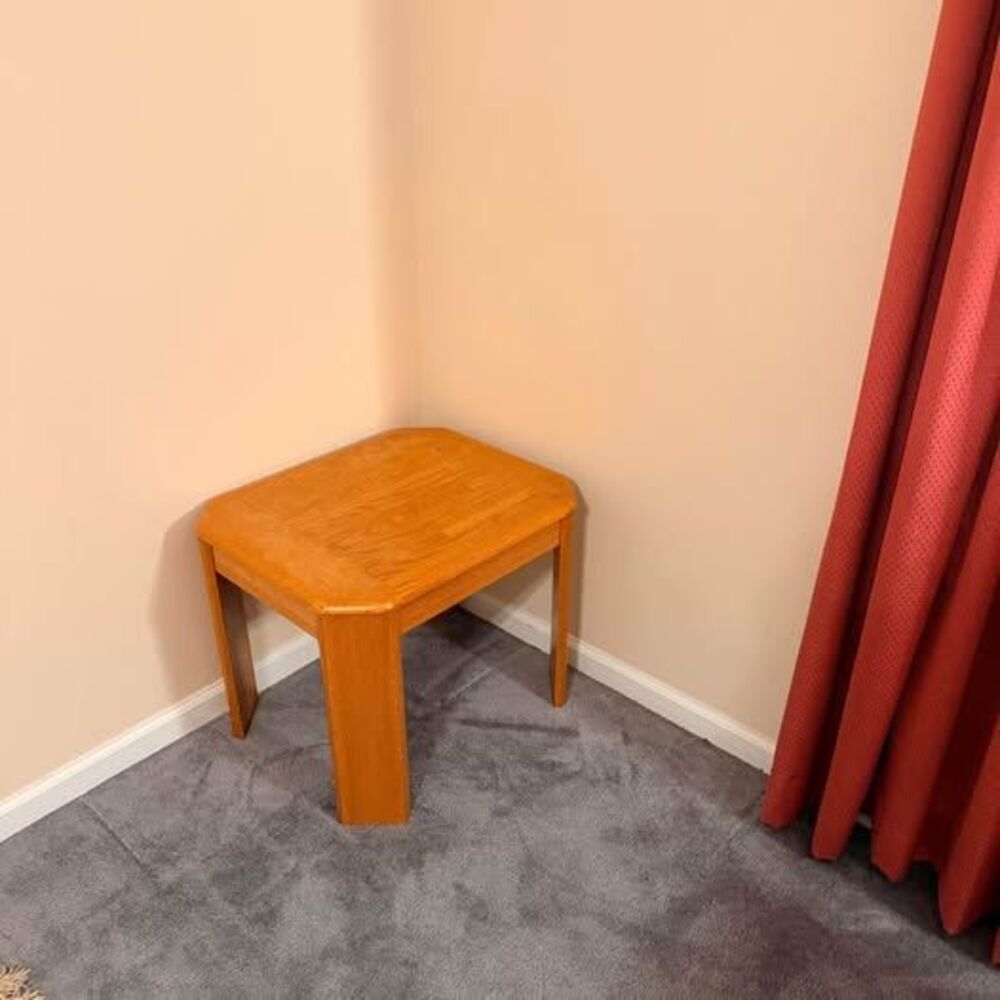 2- solid Oak vintage end tables- 24.75” x 19.5” x 18” high (only one pictured)